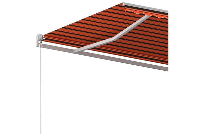 Automatisk uttrekkbar markise med stolper 4,5x3 m - Oransj - Balkongmarkise - Markiser - Terrassemarkise