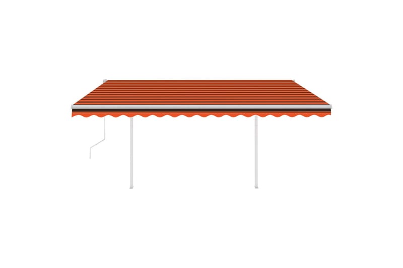 Automatisk uttrekkbar markise med stolper 4,5x3 m - Oransj - Balkongmarkise - Markiser - Terrassemarkise