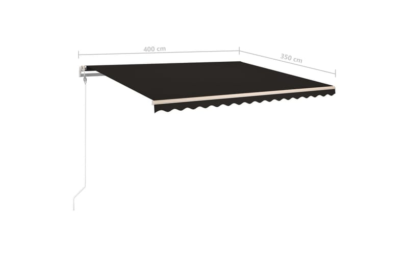 Automatisk uttrekkbar markise med stolper 4x3,5 m antrasitt - Balkongmarkise - Markiser - Terrassemarkise