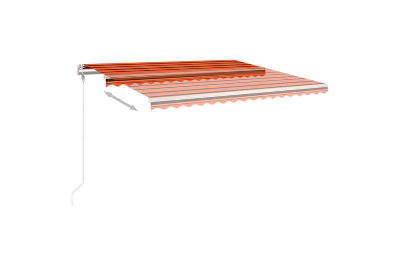 Automatisk uttrekkbar markise med stolper 4x3 m - Oransj - Balkongmarkise - Markiser - Terrassemarkise