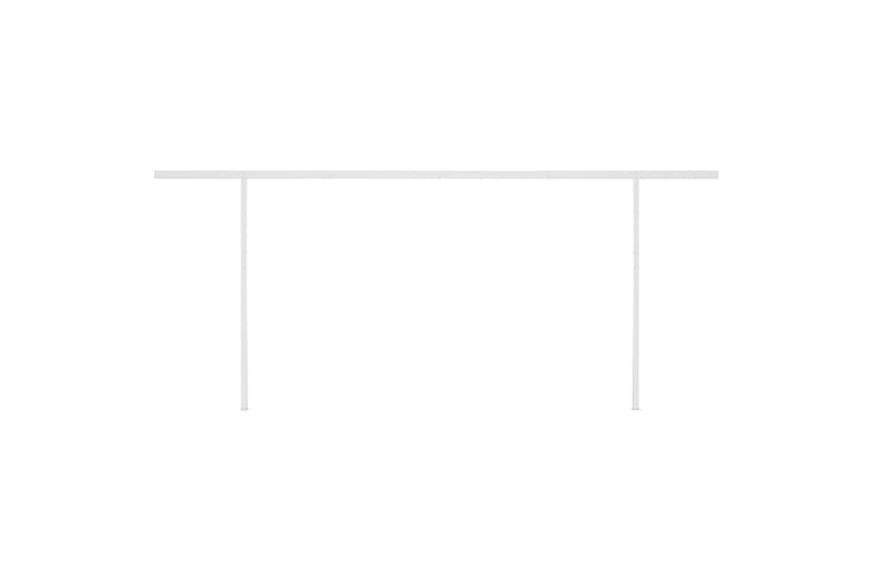 Automatisk uttrekkbar markise med stolper 5x3,5 m antrasitt - Antrasittgrå - Balkongmarkise - Markiser - Terrassemarkise