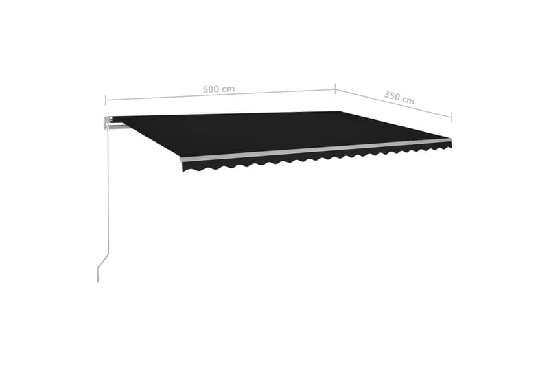Automatisk uttrekkbar markise med stolper 5x3,5 m antrasitt - Antrasittgrå - Balkongmarkise - Markiser - Terrassemarkise