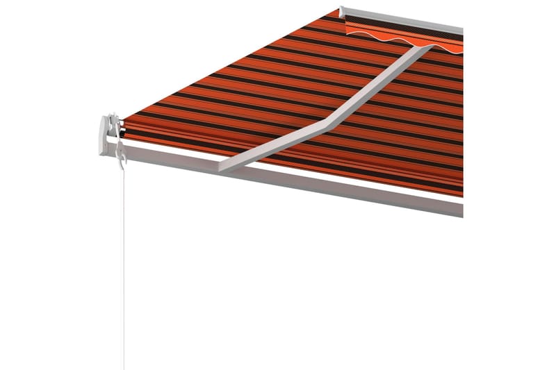 Automatisk uttrekkbar markise med stolper 5x3m - Oransj - Balkongmarkise - Markiser - Terrassemarkise