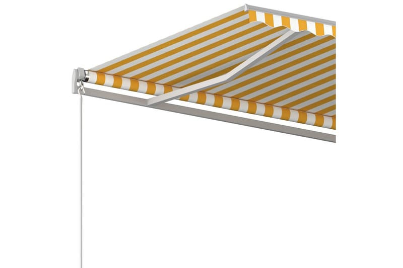 Automatisk uttrekkbar markise med stolper 6x3,5 m - Gul - Balkongmarkise - Markiser - Terrassemarkise