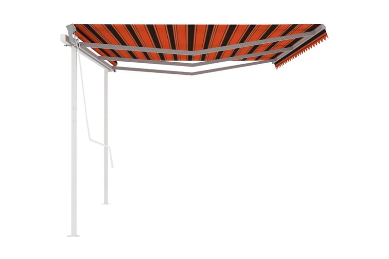 Automatisk uttrekkbar markise med stolper 6x3 m - Oransj - Balkongmarkise - Markiser - Terrassemarkise