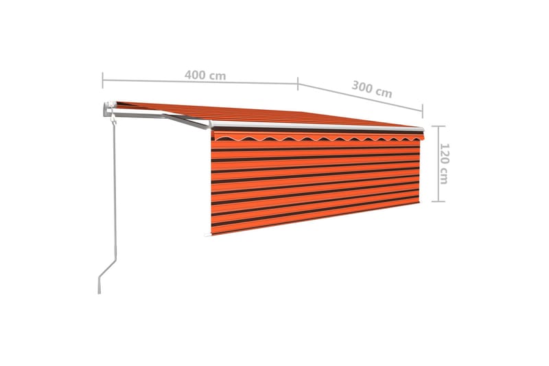 Automatisk uttrekkbar markise rullegardin 4x3 m - Oransj - Vindusmarkise - Markiser