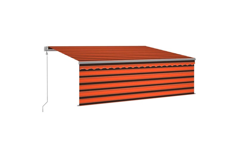 Automatisk uttrekkbar markise rullegardin 4x3 m - Oransj - Vindusmarkise - Markiser - Solbeskyttelse vindu