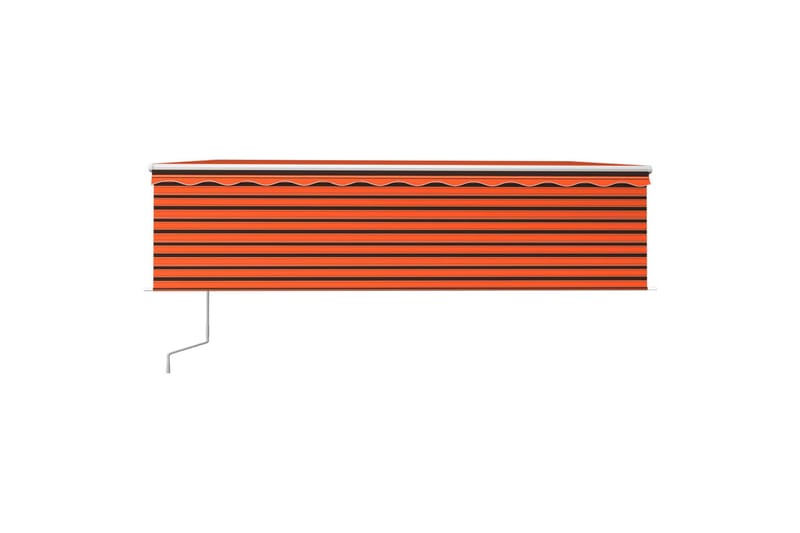 Automatisk uttrekkbar markise rullegardin 5x3 m oransje og b - Oransj - Balkongmarkise - Markiser - Terrassemarkise