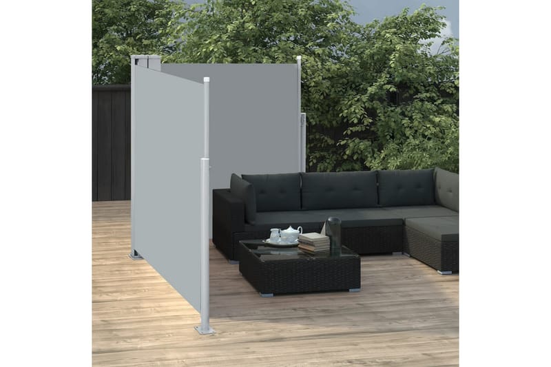 beBasic Uttrekkbar sidemarkise antrasitt 160x600 cm - AntrasittgrÃ¥ - Hagemøbler - Solbeskyttelse - Markiser - Balkongmarkise