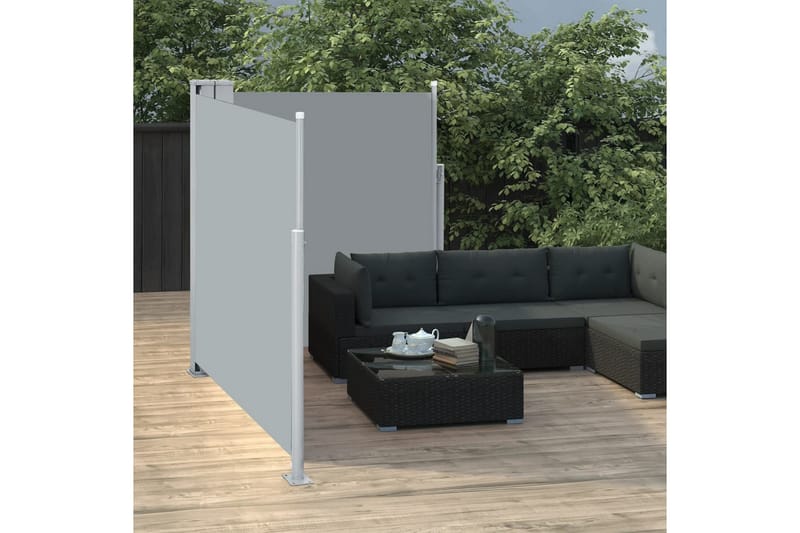 beBasic Uttrekkbar sidemarkise antrasitt 160x600 cm - AntrasittgrÃ¥ - Balkongmarkise - Markiser - Sidemarkise - Balkongbeskyttelse