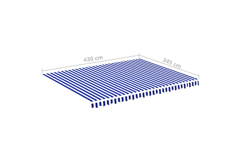 Erstatningsduk for markise blå og hvit 4,5x3,5 m - Hagemøbler - Solbeskyttelse - Markiser