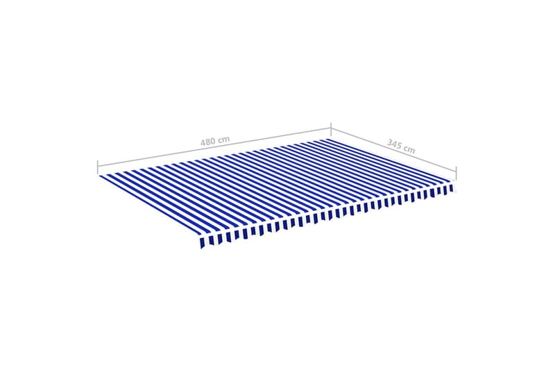 Erstatningsduk for markise blå og hvit 5x3,5 m - Hagemøbler - Solbeskyttelse - Markiser