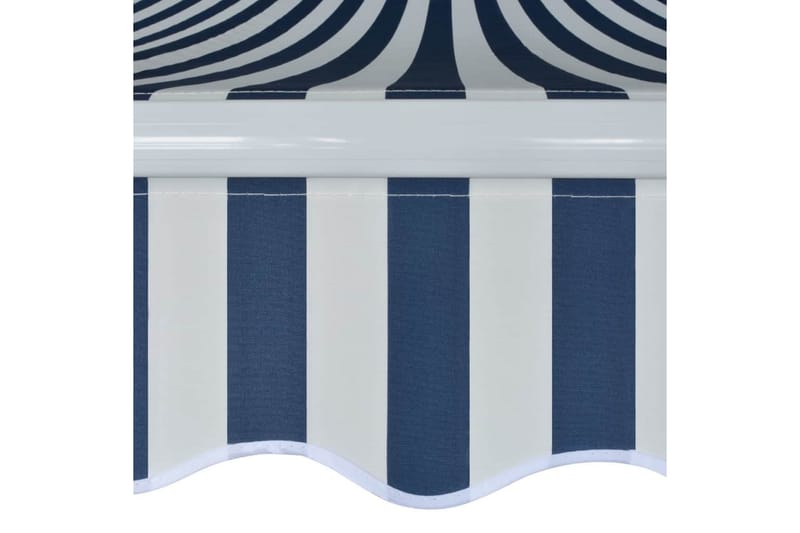 Foldbar markise manuell 400 cm blå/hvit - Balkongmarkise - Markiser - Terrassemarkise