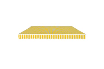 Foldbar markise manuell 400 cm gul/hvit - Hagemøbler - Solbeskyttelse - Markiser - Balkongmarkise