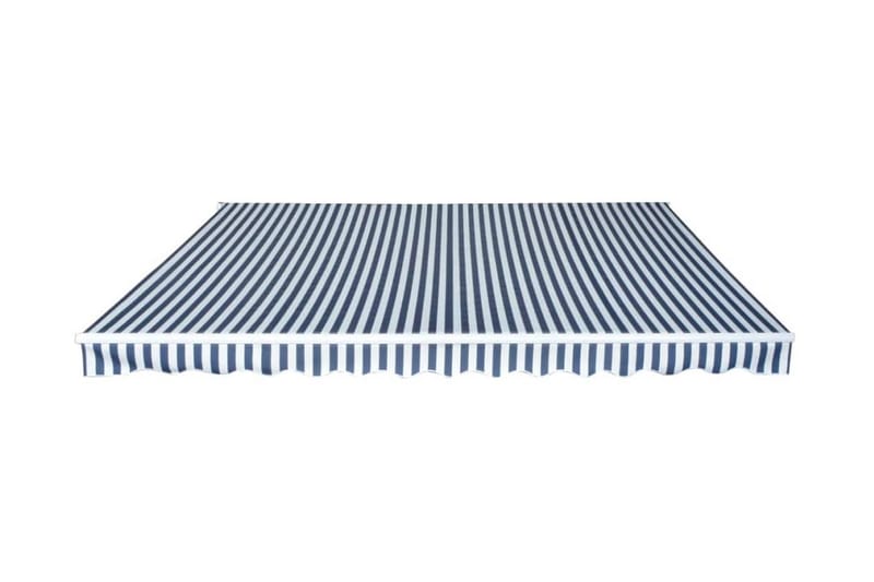 Foldbar markise manuell 450 cm blå/hvit - Balkongmarkise - Markiser - Terrassemarkise