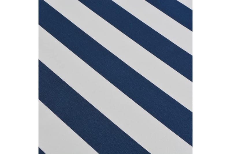 Foldbar markise manuell 450 cm blå/hvit - Balkongmarkise - Markiser - Terrassemarkise