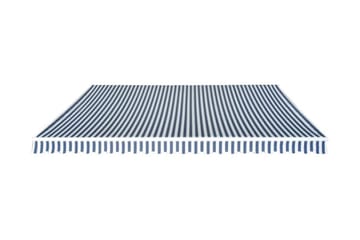 Foldbar markise manuell 500 cm blå/hvit - Hagemøbler - Solbeskyttelse - Markiser - Balkongmarkise