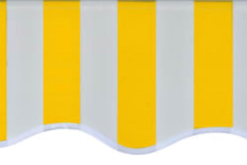 Foldbar markise manuell 600 cm gul/hvit - Balkongmarkise - Markiser - Terrassemarkise