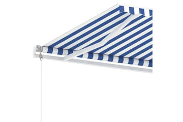 Frittstående automatisk markise 300x250 cm blå og hvit - Blå - Hagemøbler - Solbeskyttelse - Markiser - Balkongmarkise