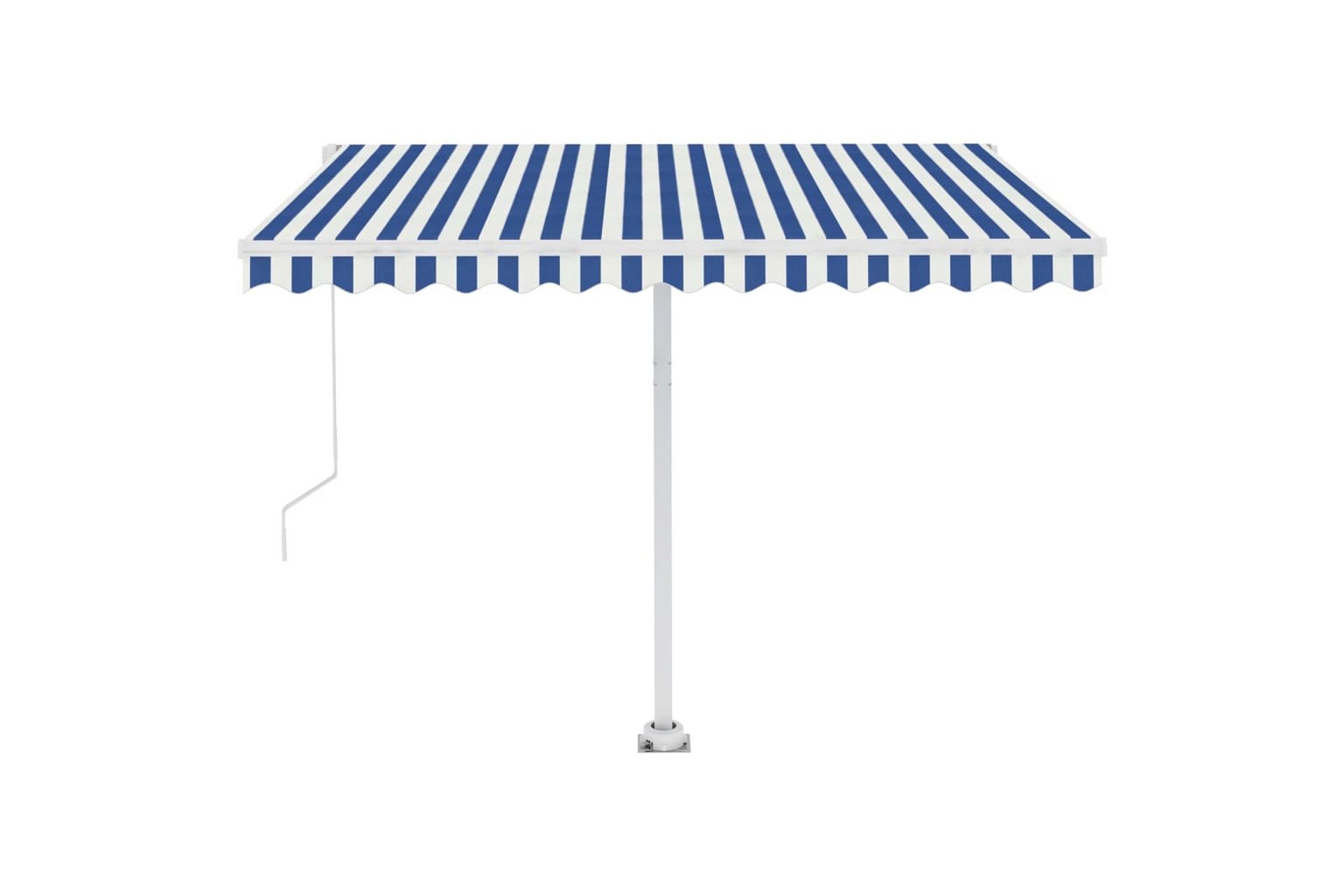 Frittstående automatisk markise 300x250 cm blå og hvit - Blå - Hagemøbler - Solbeskyttelse - Markiser - Balkongmarkise