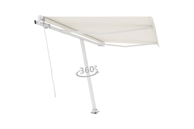 Frittstående automatisk markise 300x250 cm kremhvit - Krem - Hagemøbler - Solbeskyttelse - Markiser - Balkongmarkise