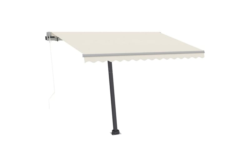 Frittstående automatisk markise 300x250 cm kremhvit - Krem - Hagemøbler - Solbeskyttelse - Markiser - Balkongmarkise