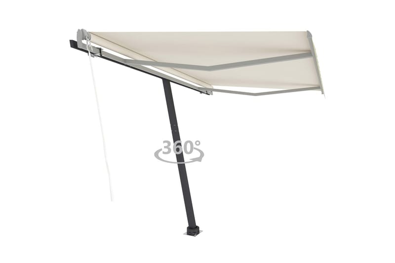 Frittstående automatisk markise 300x250 cm kremhvit - Krem - Hagemøbler - Solbeskyttelse - Markiser - Balkongmarkise