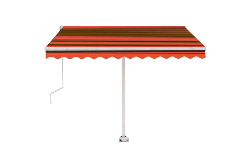 Frittstående automatisk markise 300x250 cm oransje og brun - Oransj - Balkongmarkise - Markiser - Terrassemarkise