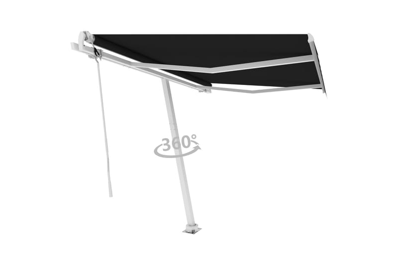 Frittstående automatisk markise 350x250 cm antrasitt - Antrasittgrå - Hagemøbler - Solbeskyttelse - Markiser - Balkongmarkise