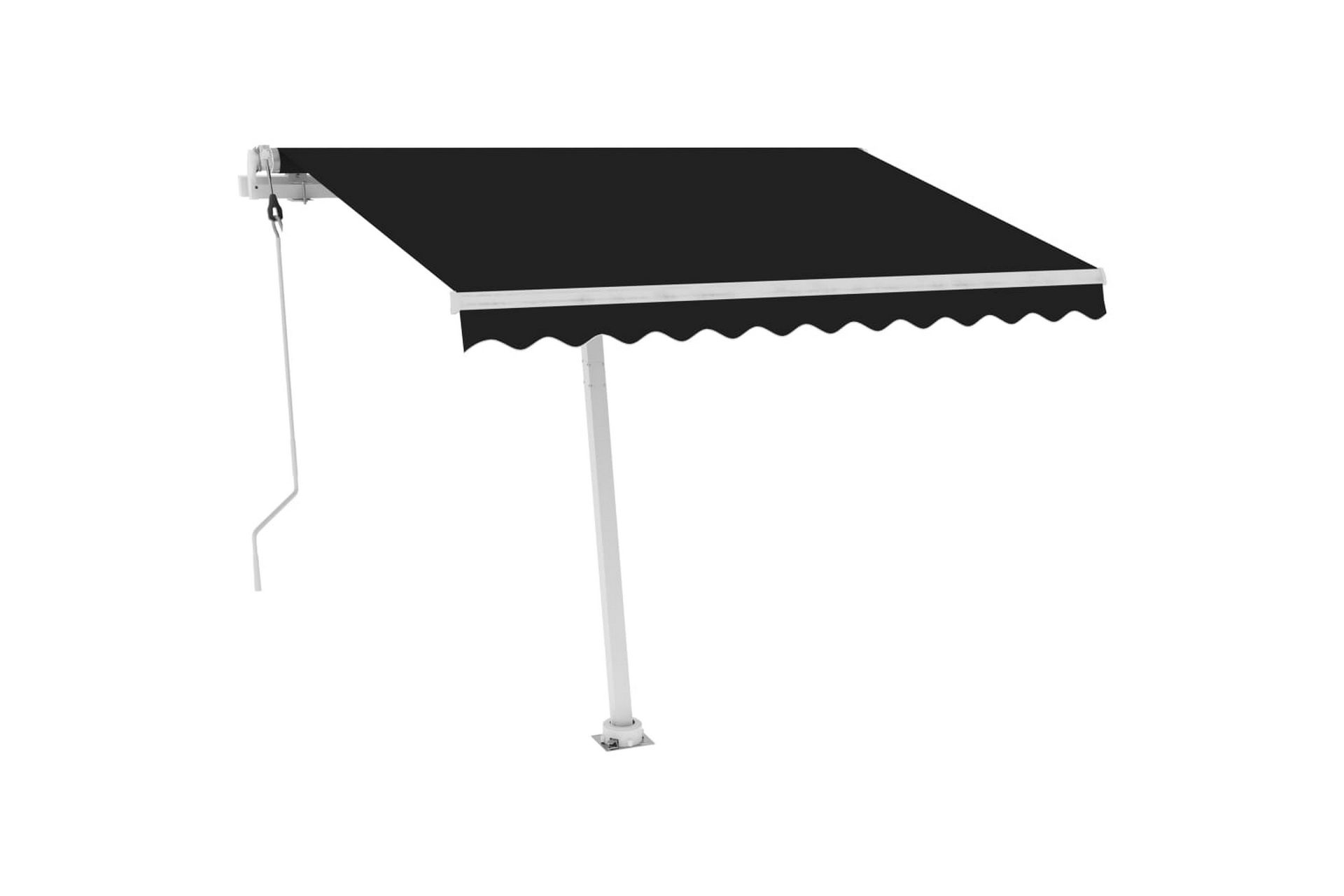 Frittstående automatisk markise 350x250 cm antrasitt - Antrasittgrå - Hagemøbler - Solbeskyttelse - Markiser - Balkongmarkise