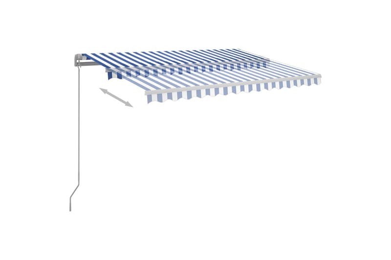 Frittstående automatisk markise 350x250 cm blå og hvit - Blå - Hagemøbler - Solbeskyttelse - Markiser - Balkongmarkise