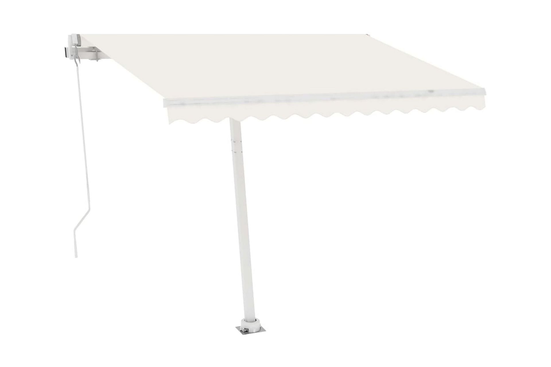Frittstående automatisk markise 350x250 cm kremhvit - Krem - Hagemøbler - Solbeskyttelse - Markiser - Balkongmarkise