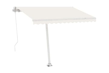 Frittstående automatisk markise 350x250 cm kremhvit - Krem - Hagemøbler - Solbeskyttelse - Markiser - Balkongmarkise