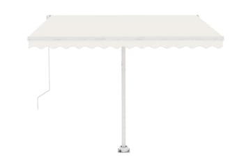 Frittstående automatisk markise 350x250 cm kremhvit - Krem - Hagemøbler - Solbeskyttelse - Markiser - Balkongmarkise