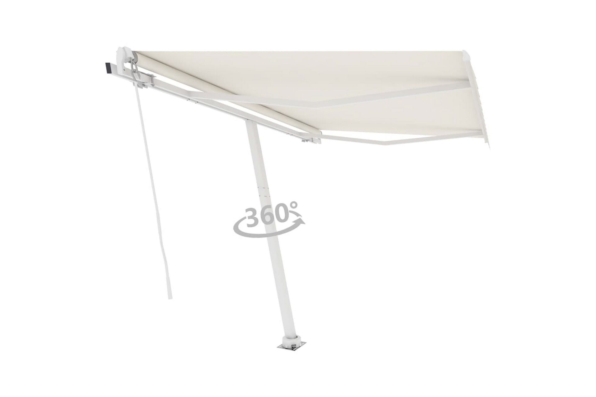 Frittstående automatisk markise 350x250 cm kremhvit - Krem - Hagemøbler - Solbeskyttelse - Markiser - Balkongmarkise