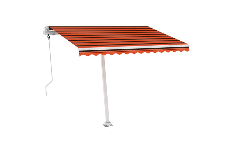 Frittstående automatisk markise 350x250 cm oransje og brun - Oransj - Balkongmarkise - Markiser - Terrassemarkise