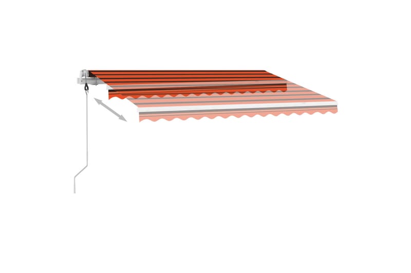 Frittstående automatisk markise 350x250 cm oransje og brun - Oransj - Hagemøbler - Solbeskyttelse - Markiser - Balkongmarkise