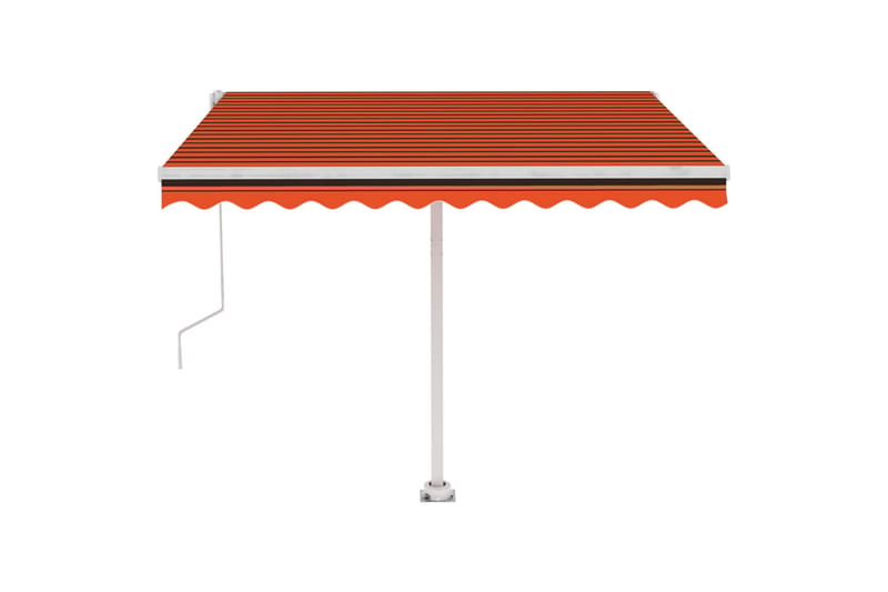 Frittstående automatisk markise 350x250 cm oransje og brun - Oransj - Hagemøbler - Solbeskyttelse - Markiser - Balkongmarkise