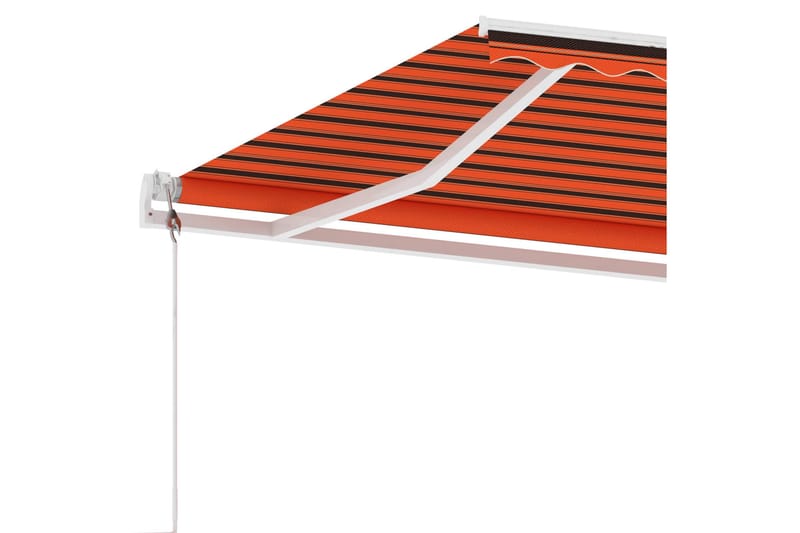 Frittstående automatisk markise 350x250 cm oransje og brun - Oransj - Balkongmarkise - Markiser - Terrassemarkise