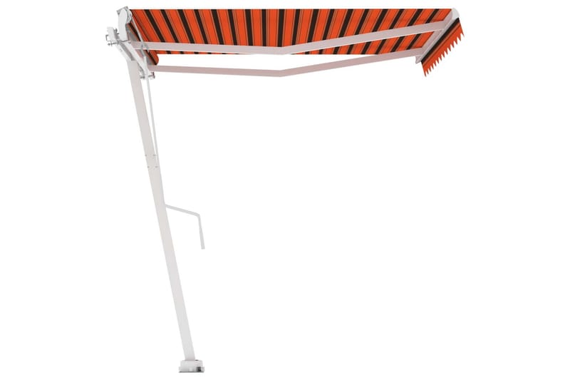 Frittstående automatisk markise 350x250 cm oransje og brun - Oransj - Hagemøbler - Solbeskyttelse - Markiser - Balkongmarkise