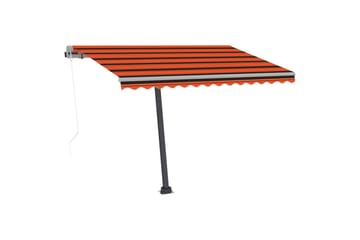Frittstående automatisk markise 350x250 cm oransje/brun - Oransj - Hagemøbler - Solbeskyttelse - Markiser - Balkongmarkise