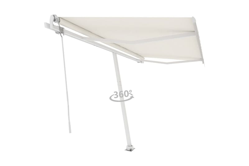 Frittstående automatisk markise 400x300 cm kremhvit - Krem - Hagemøbler - Solbeskyttelse - Markiser - Balkongmarkise