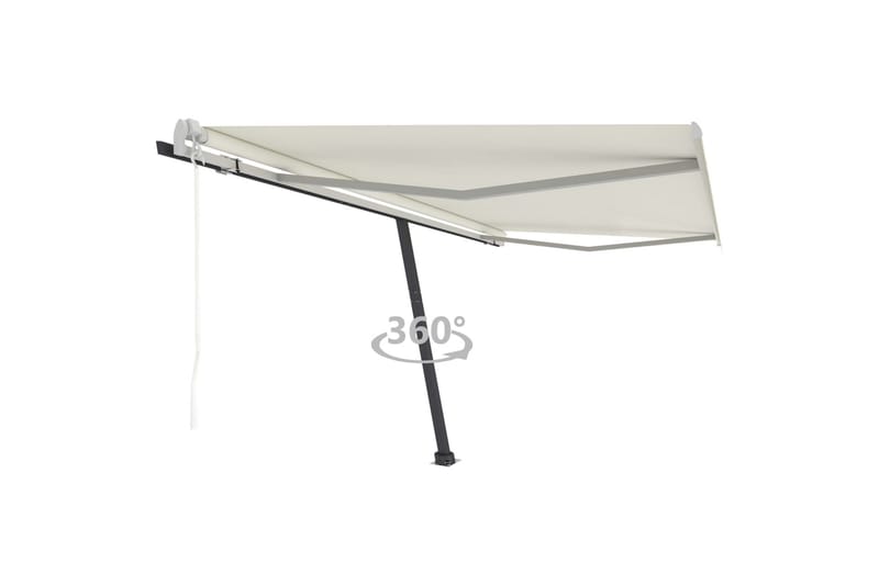 Frittstående automatisk markise 400x300 cm kremhvit - Krem - Hagemøbler - Solbeskyttelse - Markiser - Balkongmarkise