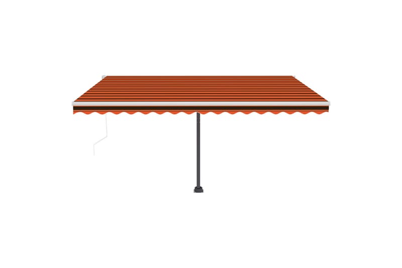 Frittstående automatisk markise 400x300 cm oransje/brun - Oransj - Balkongmarkise - Markiser - Terrassemarkise