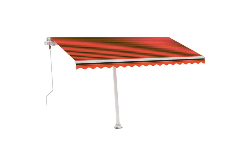 Frittstående automatisk markise 400x300cm oransje og brun - Oransj - Hagemøbler - Solbeskyttelse - Markiser - Balkongmarkise