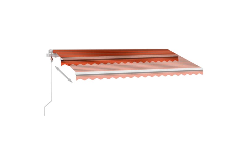 Frittstående automatisk markise 400x300cm oransje og brun - Oransj - Balkongmarkise - Markiser - Terrassemarkise