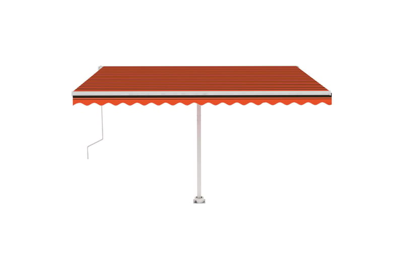 Frittstående automatisk markise 400x300cm oransje og brun - Oransj - Hagemøbler - Solbeskyttelse - Markiser - Balkongmarkise