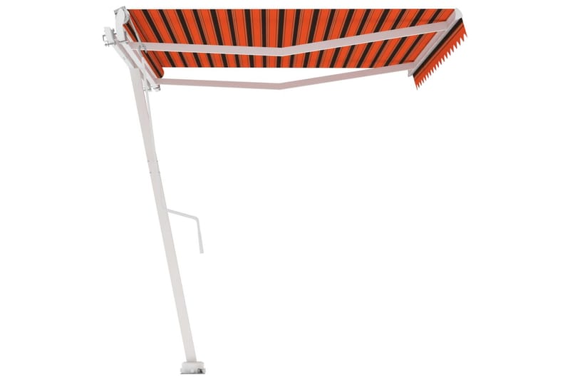 Frittstående automatisk markise 400x300cm oransje og brun - Oransj - Hagemøbler - Solbeskyttelse - Markiser - Balkongmarkise