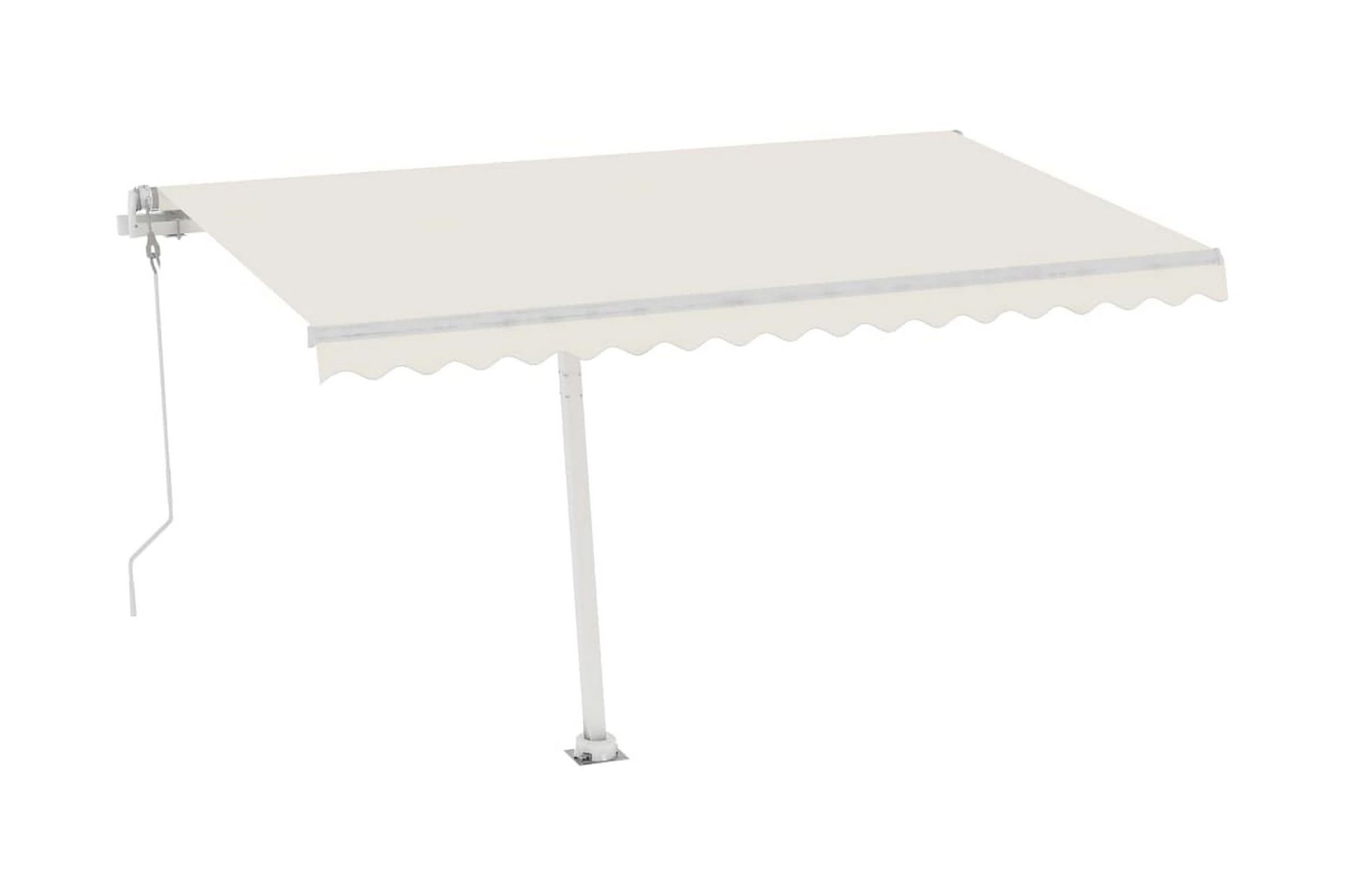 Frittstående automatisk markise 450x300 cm kremhvit - Krem - Hagemøbler - Solbeskyttelse - Markiser - Balkongmarkise