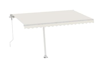 Frittstående automatisk markise 450x300 cm kremhvit - Krem - Hagemøbler - Solbeskyttelse - Markiser - Balkongmarkise